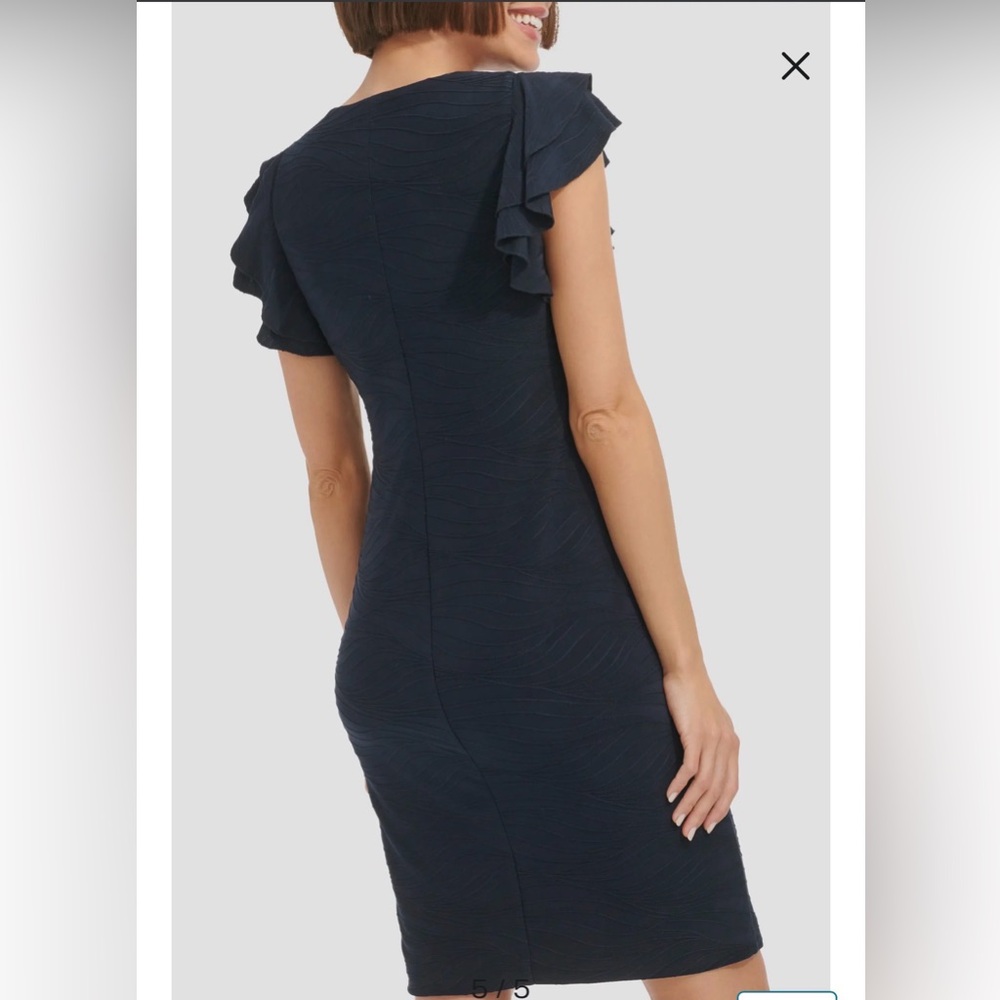Tommy Hilfiger Flutter Sleeve Textured Jersey Minidress - Picture 5 of 9
